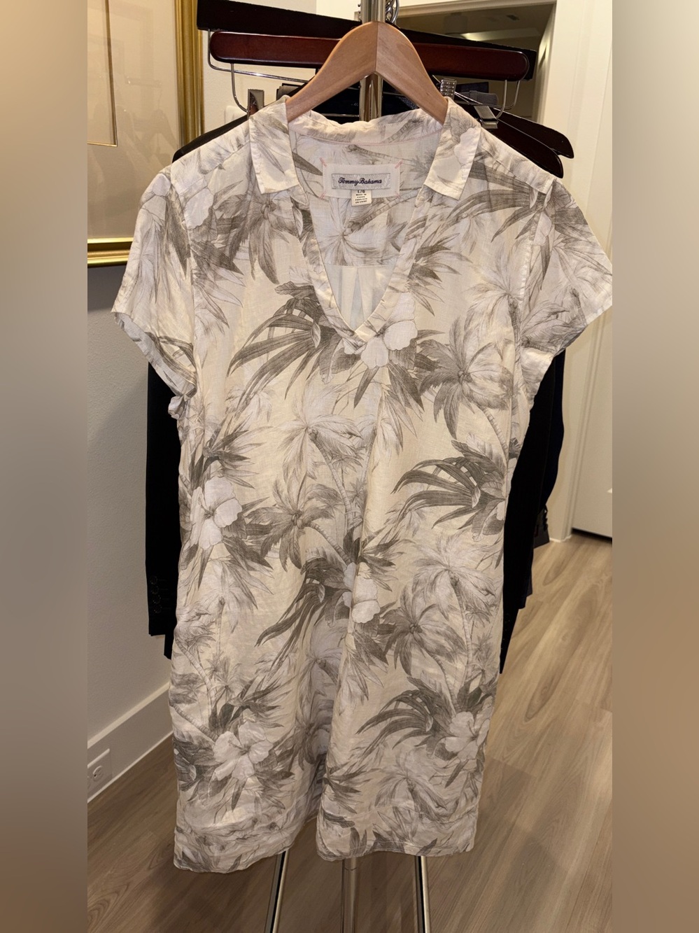 Tommy Bahama A-Line Linen Half-sleeve Dress Sz Large